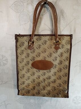 Vintage Fashion Fair Monogram Canvas Tote Bag in Brown